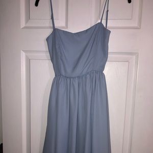 Janey Chiffon A-line Dress in Dusty Blue – Size M